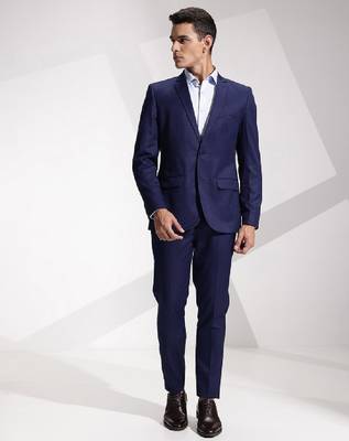Notched lapel collar single-breasted slim fit 2 piece formal suits 4