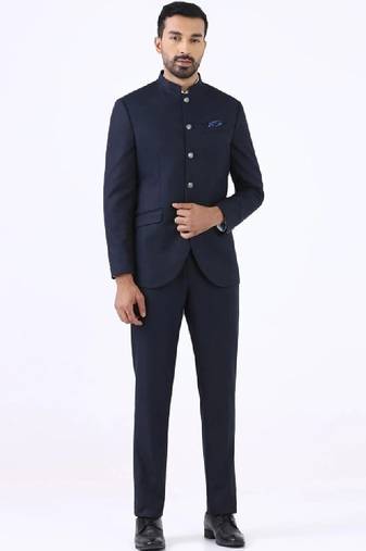Mandarin collar slim fit 2 piece suits