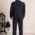Striped notched lapel 2 piece blazer trousers suits