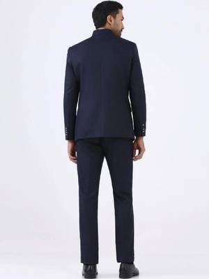 Mandarin collar slim fit 2 piece suits 3