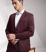 Self design textured slim fit single breasted formal 2 piece suits