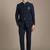Embroidered notched lapel slim-fit single-breasted two-piece suit