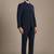 Embroidered notched lapel slim-fit single-breasted two-piece suit