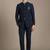Embroidered notched lapel slim-fit single-breasted two-piece suit