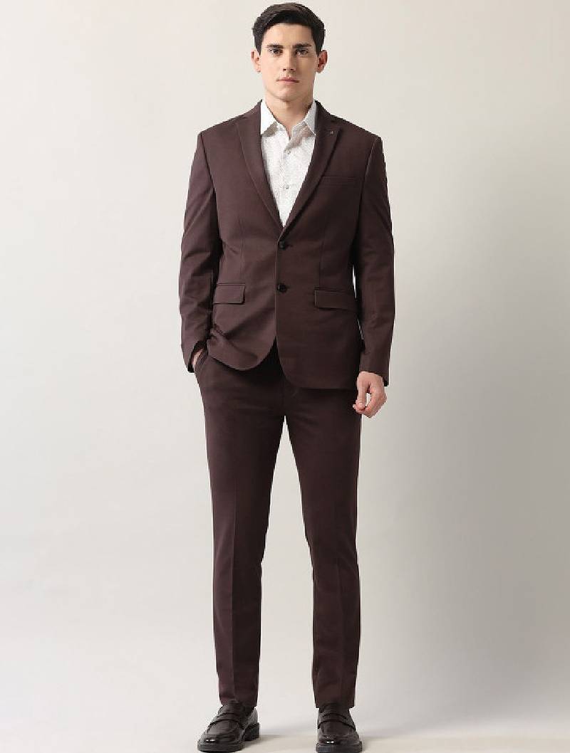 Men's slim-fit single-breasted two -piece suits