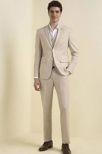 Men self designed slim-fit single-breasted three-piece suits