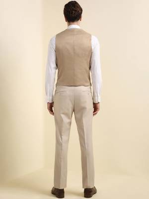 Men self designed slim-fit single-breasted three-piece suits 3