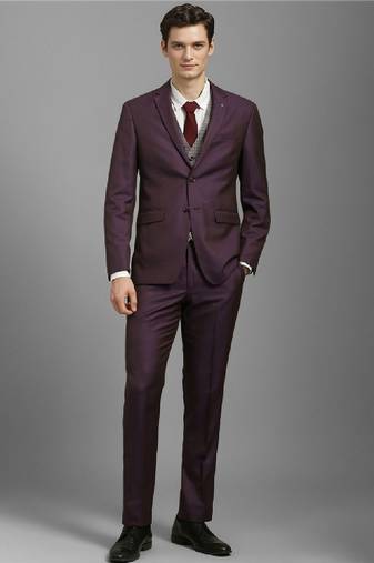 Men slim-fit single-breasted three-piece suits