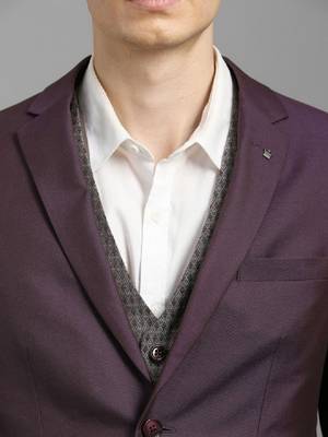 Men slim-fit single-breasted three-piece suits 2