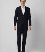 Textured slim-fit single-breasted two-piece formal suit