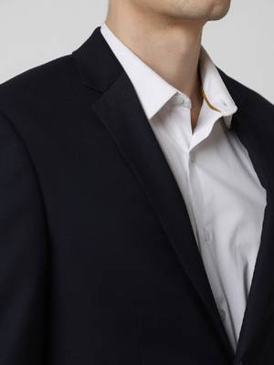 Textured slim-fit single-breasted two-piece formal suit 2