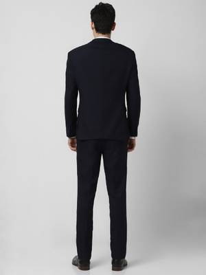 Textured slim-fit single-breasted two-piece formal suit 4