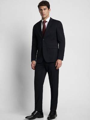 Notched lapel slim fit 2 piece blazer and trousers suit 2