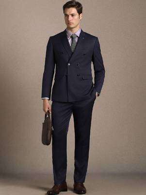 Peaked lapel slim fit 2 piece blazer and trousers suits 4