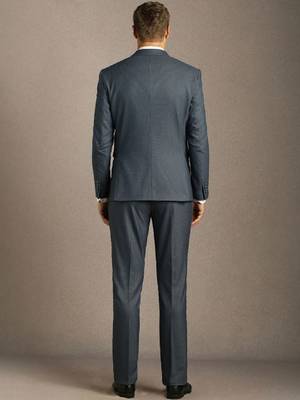 Self design notched lapel slim fit 2 piece suit 3