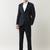 Men self design slim fit single-breasted two-piece formal suit