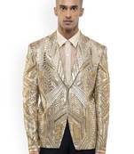 Embroidered single-breasted three-piece suit