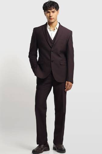 Self design notched lapel 3 piece blazer and waistcoat with trousers suits
