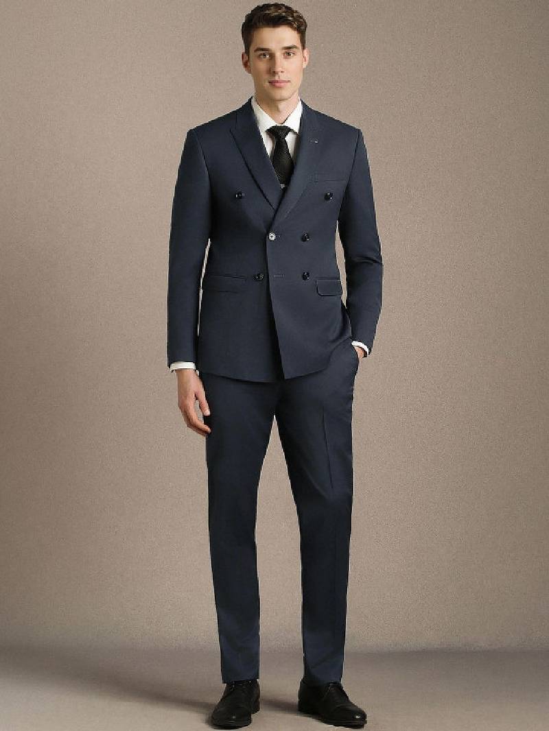 Slim-fit single-breasted two-piece suit