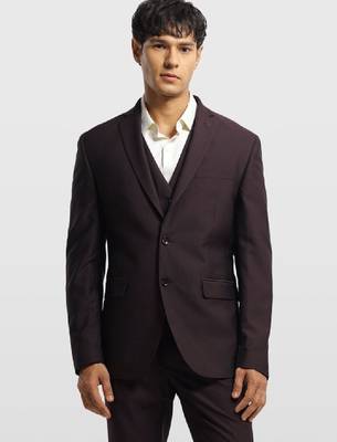 Self design notched lapel 3 piece blazer and waistcoat with trousers suits 3