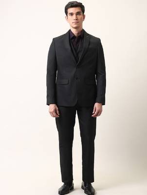 Men ceremonial three piece dobby suit 1