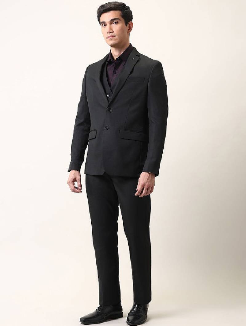 Men ceremonial three piece dobby suit