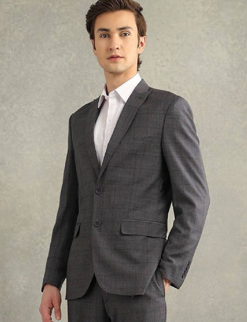 1851 checked tailored fit suit