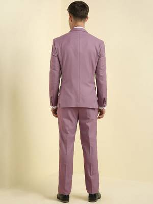 Slim fit single breasted notched collar two piece formal suit 4