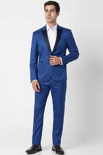 Textured slim fit single breasted notched collar 2-piece suit