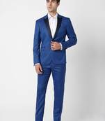 Textured slim fit single breasted notched collar 2-piece suit