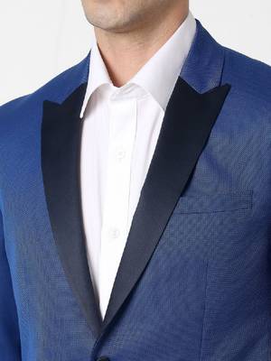 Textured slim fit single breasted notched collar 2-piece suit 2