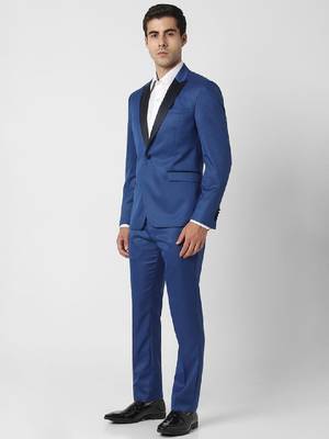 Textured slim fit single breasted notched collar 2-piece suit 4