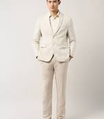 Men floral jacquard tailored fit two -piece suit