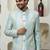 Men embroidered mandarin collar bandhgala two-piece suit