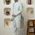 Men embroidered mandarin collar bandhgala two-piece suit