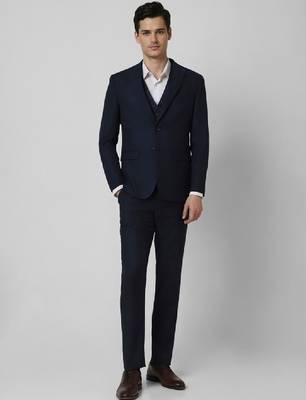 Printed slim-fit single-breasted three-piece formal suits 1