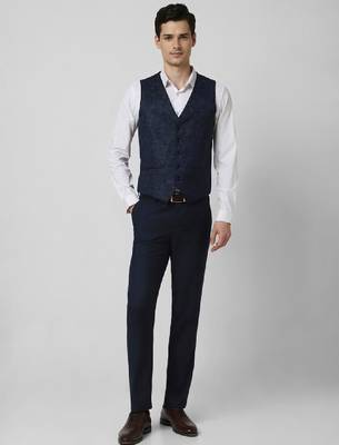 Printed slim-fit single-breasted three-piece formal suits 2