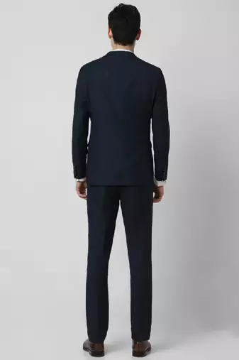 Printed slim-fit single-breasted three-piece formal suits