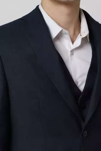 Printed slim-fit single-breasted three-piece formal suits