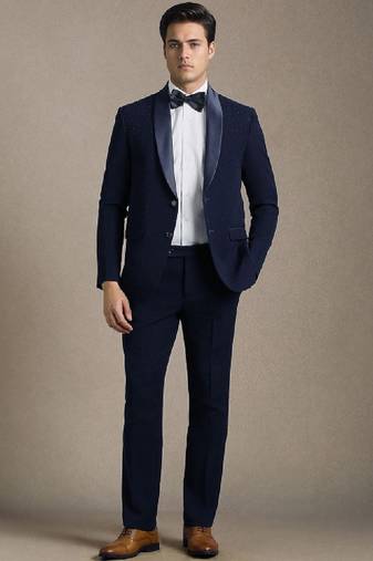 Embellished single-breasted two-piece suit