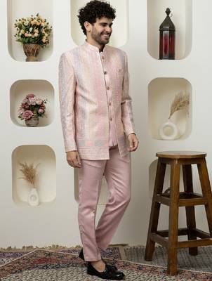 Men bandhgala single-breasted two-piece suit 3