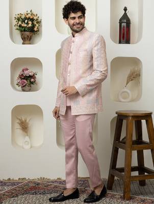Men bandhgala single-breasted two-piece suit 4
