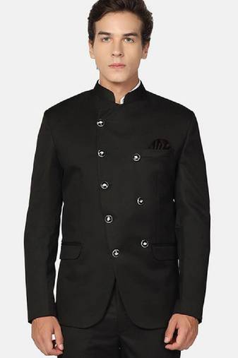 Men regular fit angrakha style bandhgala blazer and trouser