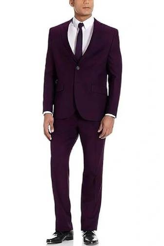 Men regular-fit single-breasted two-piece suit