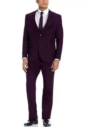 Men regular-fit single-breasted two-piece suit