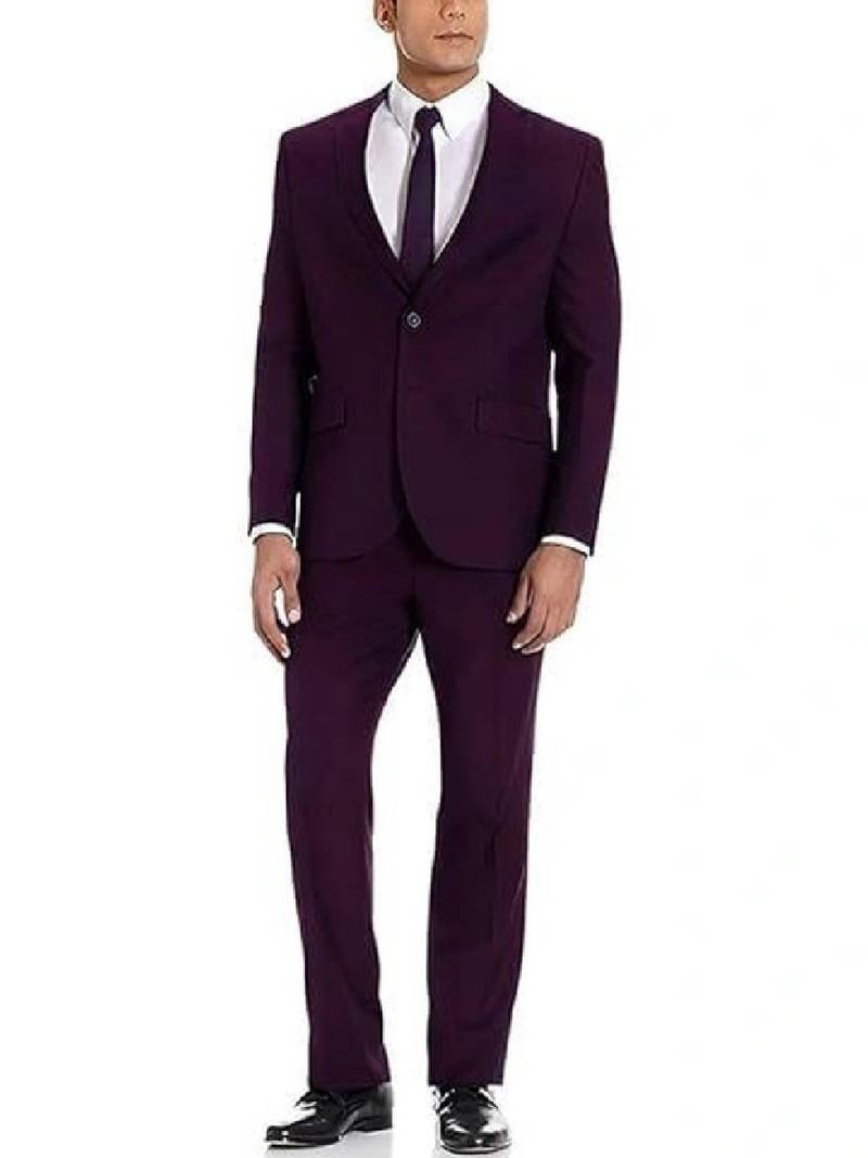 Men regular-fit single-breasted two-piece suit