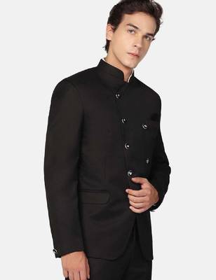Men regular fit angrakha style bandhgala blazer and trouser 3