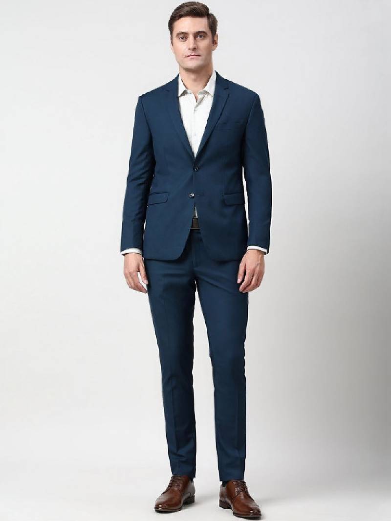Slim-fit single-breasted two-piece suit