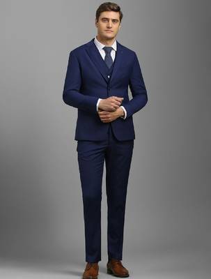 Textured slim fit single breasted notched collar 3-piece formal suit 1