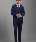 Textured slim fit single breasted notched collar 3-piece formal suit